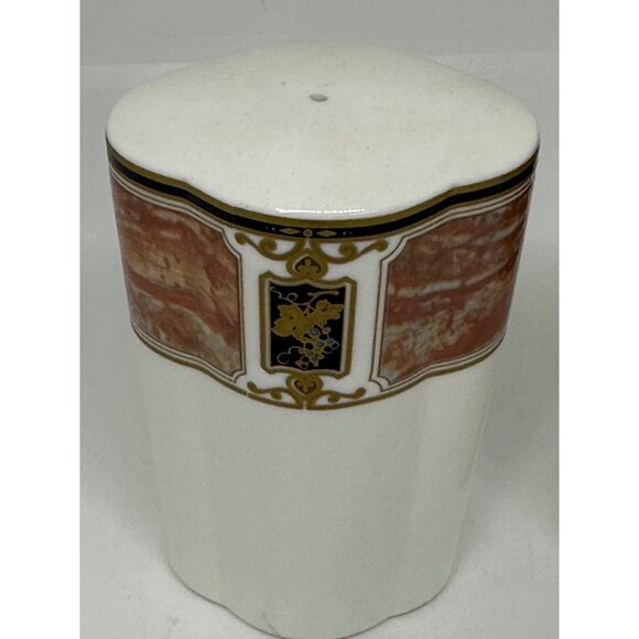 VTG Mikasa Barclay Square Salt & Pepper Shakers Marbled Pink Gold Trim Japan - Picture 4 of 9